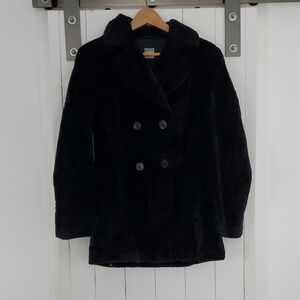 United Colors Of Benetton Plush Black Pea Coat